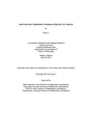 Fillable Online Etd Auburn Semi Supervised Classification Techniques In