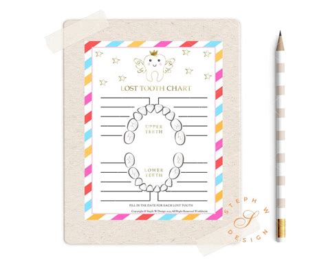 Lost Tooth Chart Printable Tooth Chart Tooth Fairy Letter Tooth