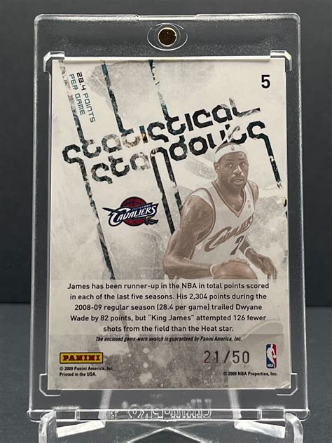 2009 10 Panini Rookies Stars LEBRON JAMES 50 Patch Game Worn Used