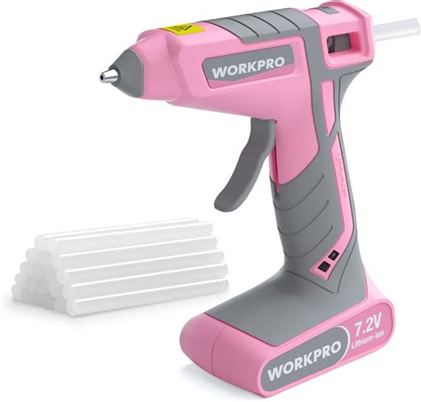 Amazon Workpro Pink Cordless Hot Melt Glue Gun V Rechargeable Fast Preheating Glue Gun
