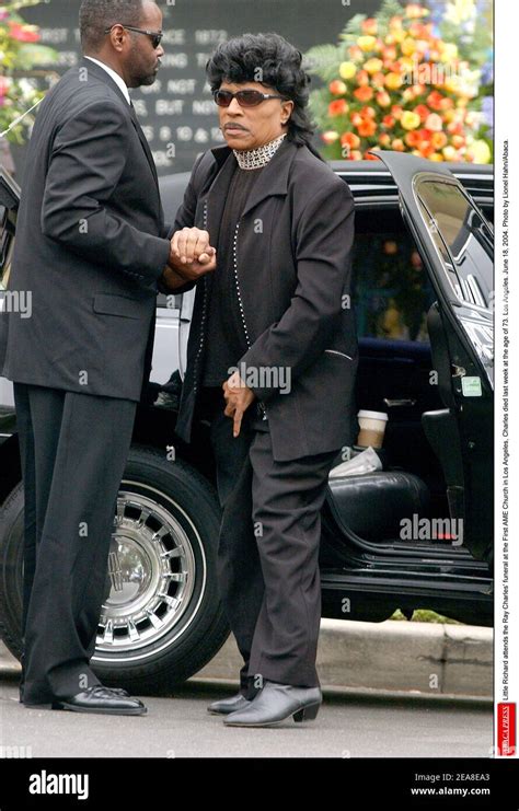 Little Richard attends the Ray Charles' funeral at the First AME Church in Los Angeles, Charles ...