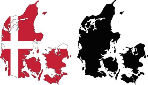 Denmark Map Flag Outline Education Danish Vector Outline Education