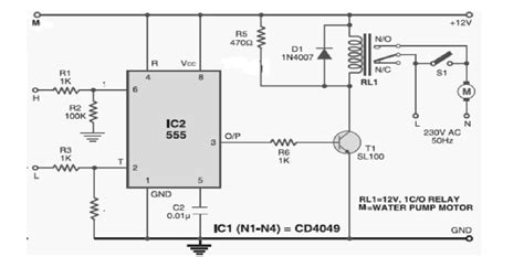PDITEC student community: Water level controller using 555 timer