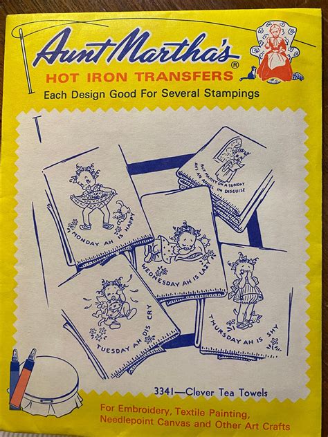 Aunt Martha S Hot Iron Transfers Clever Tea Towels For Every Day
