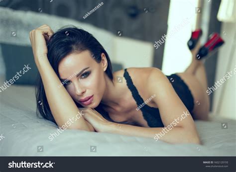 Sexy Brunette Woman Underwear High Heels Stock Photo Shutterstock