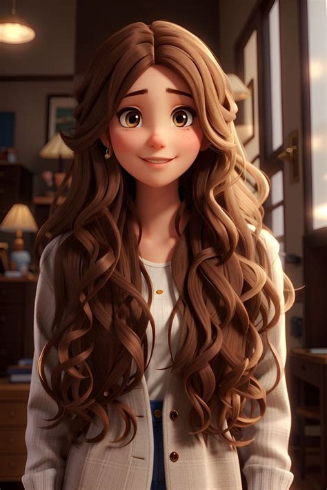 H586 The Cartoon Aet Brown Hair Cartoon Brown Hair Blue Eyes Girl Brown Hair Green Eyes