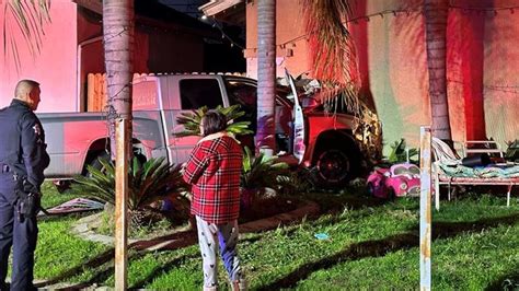 Pickup Truck Crashes Into Home Garage