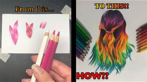 How To Shade Hair With 3 Coloured Pencils For Beginners Tips And Techniques Youtube