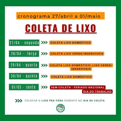 Coleta De Lixo Uberlândia Feriado - Coleta de lixo: alterações devido ao feriado de 01/05 - Condomínio dos ...