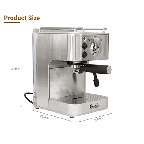 Gustino Semi Automatic Espresso Coffee Machine Stainless Steel Large ...