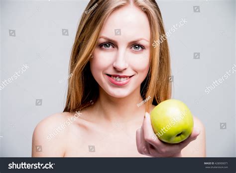 Beautiful Naked Woman Apple Stock Photo Edit Now Shutterstock