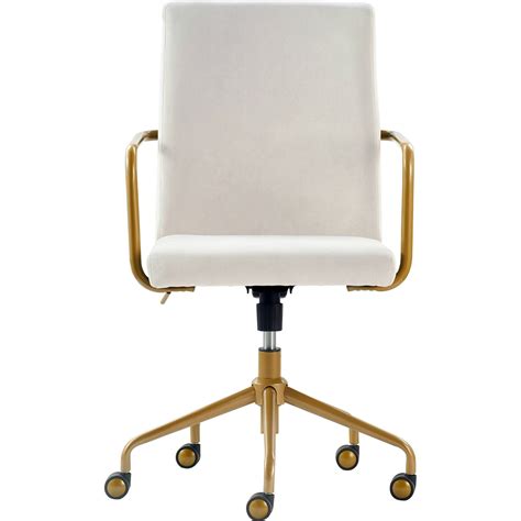 Giselle Gold Desk Chair French Cream Velvet Adore Decor Office Chair Design Gold Desk Chair