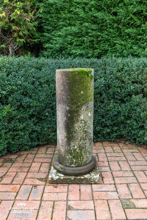 Antique Stone Column Plinth Sundial Base