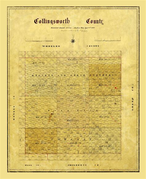 Historic County Map Collingsworth County Texas General Land Office Maps Of The Past