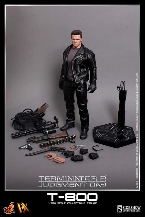 Action Figures Hot Toys Dx13 Terminator 2 T800 Battle Damaged 1 6 Arnold Led Head Sculpt Stick Toys