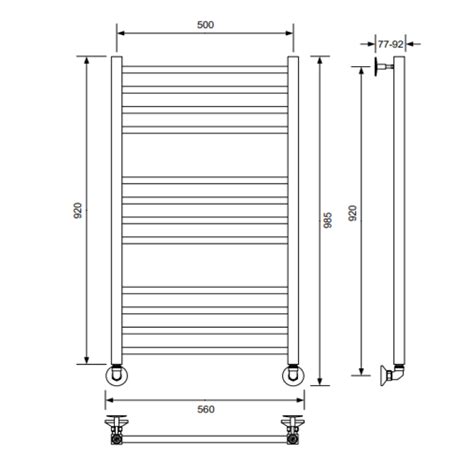 Полотенцесушитель водяной Vero-A, 50/100, графит, купить в интернет ...
