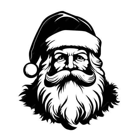Premium Vector | Santa Claus black and white illustration design on a