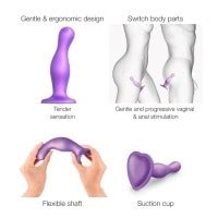 Our Pleasure Dildo Dongs Straponme Dildo Plug Curvy Metallic Purple L