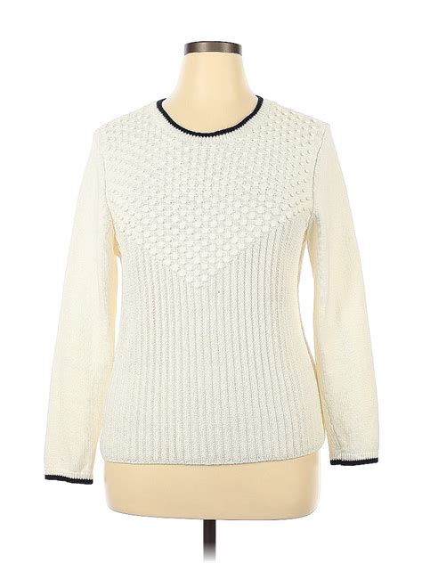 Talbots 100 Cotton Ivory Pullover Sweater Size Xl 71 Off Thredup