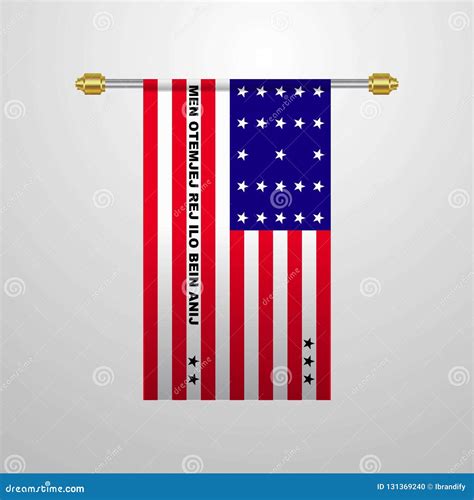 Bandera De La Ejecución Del Atolón De Bikini Ilustración del Vector Ilustración de poste asta