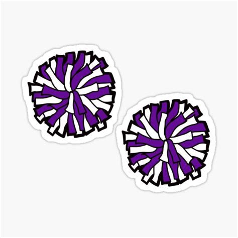 Pom Poms Purple White Sticker For Sale By Crystalcreative Redbubble