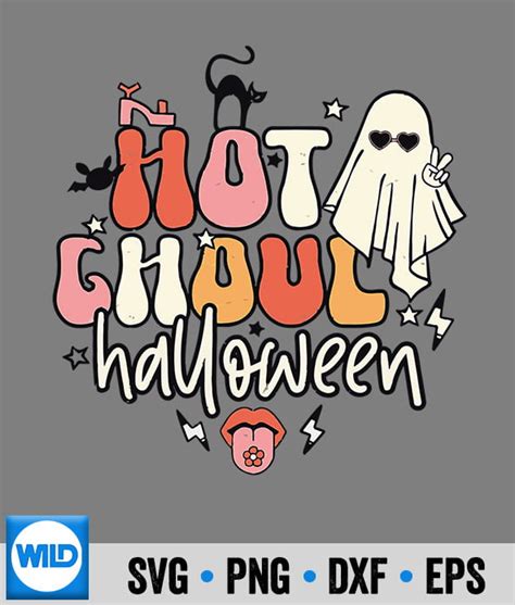 Ghost SVG Retro Hot Ghoul Halloween Boo Ghost Spooky Season SVG Cut File WildSvg