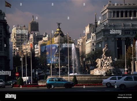 Cibeles Fountain Plaza De Cibeles Madrid Spain Stock Photo Alamy