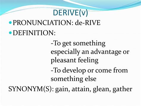 PPT - Academic Word List (definition, derive, distribution) PowerPoint ...