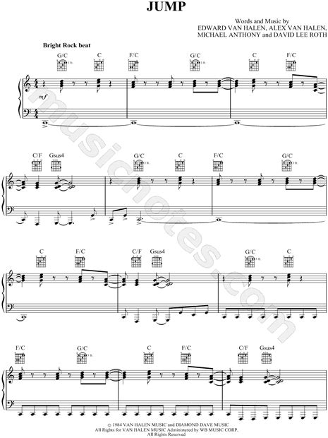 how to play jump on the piano