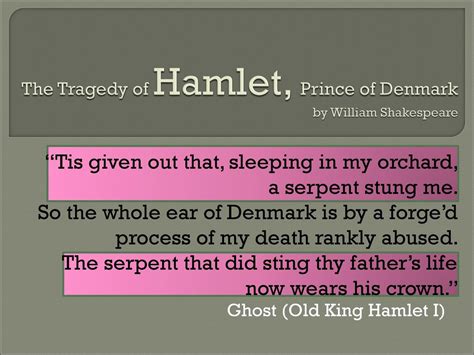 The Tragedy Of Hamlet Prince Of Denmark By William Shakespeare Ppt