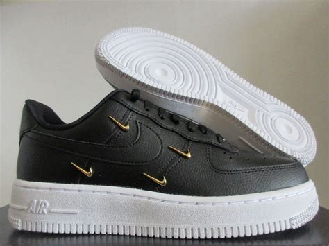 Pre Owned Nike Wmns Air Force 1 07 Lx Black Black Metallic Gold Sz 7 Ct1990 001 Modesens