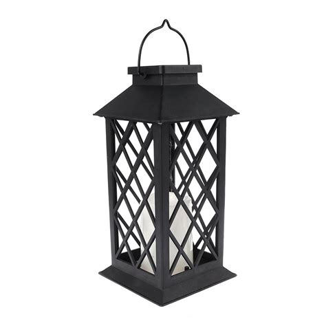 Boomtb Decorative Candle Lantern Black Outdoor Lanterns With Timer Candles Lanterns Battery