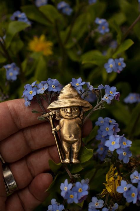 Naked Gardner Pin Gardening Pin Gardening Brooch Naked Gardner Brooch Garden Lover Jewelry Gnome