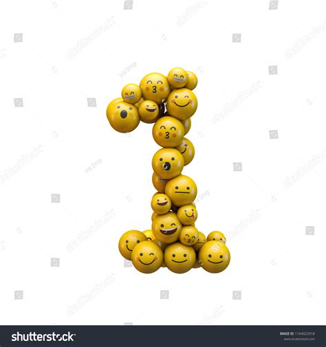 Number 1 Emoji Character Font 3d Stock Illustration 1164022918 ...