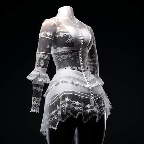 Premium AI Image Hm Bridal Lingerie Set Intricate Lace Details Tulle Accents Cle 5 3D Design