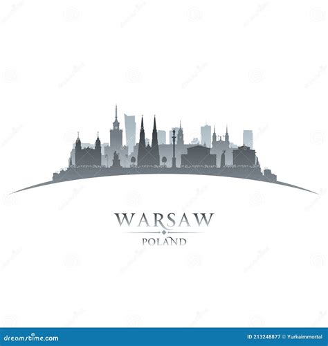 Warsaw Poland City Silhouette White Background Stock Vector