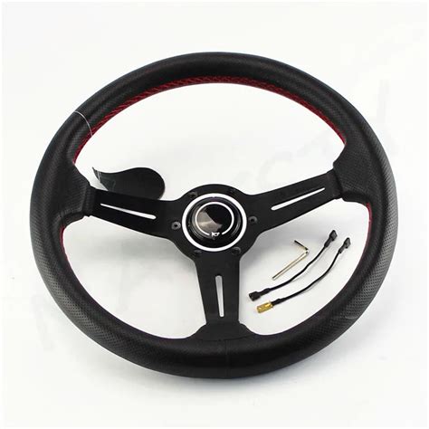 Volante Universal De Cuero Para Coche De Carreras Pulgadas Con