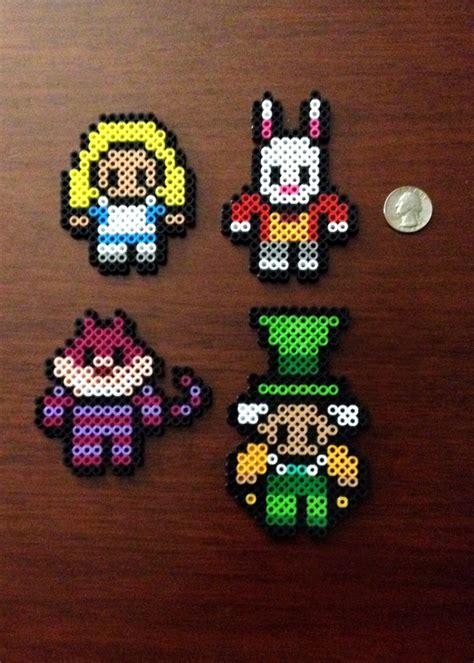 Alice In Wonderland Inspired 8 Bit Perler Set Magnets Or Etsy