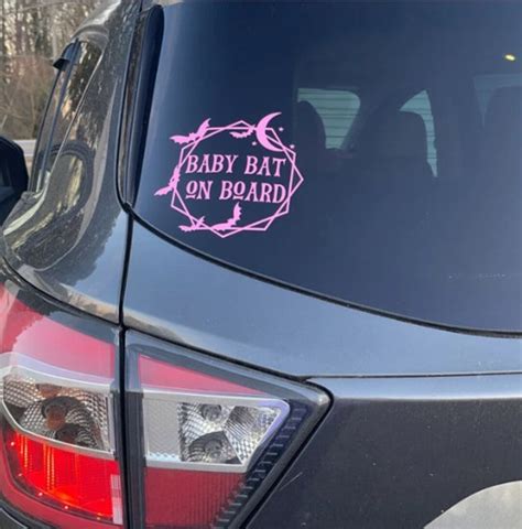 Baby Bat On Board Car Decal Goth Mama Halloween Spooky Car Decal Mother