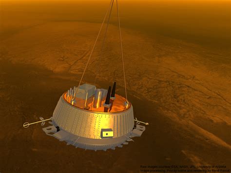 POV-Ray renderings of Huygens descending to Titan