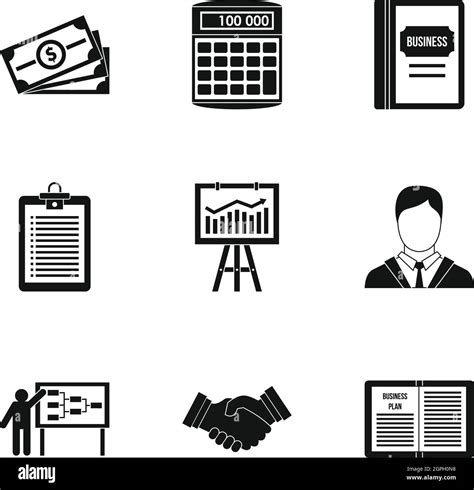 Firm Icons Set Simple Style Stock Vector Image And Art Alamy