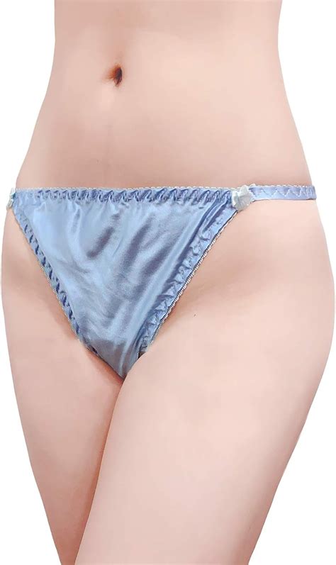 Farlenoyar Women Sexy Summer Silk Soft Smooth String Bikini Briefs Beach Underwear Amazon