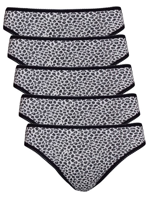 George BLACK Pack Printed Low Rise Bikini Knickers Size