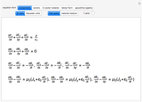 Alternative Forms Of Maxwell S Equations Wolfram Demonstrations Project