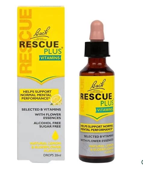 Bach, Rescue Remedy,Plus VC Alcohol Free Lemon Flavour,Natural Stress ...
