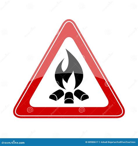 Open Fire Warning Sign Cartoon Vector CartoonDealer 79660829