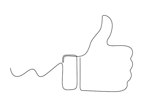 Premium Vector Continuous One Line Drawing Of Thumb Up And Like Icon