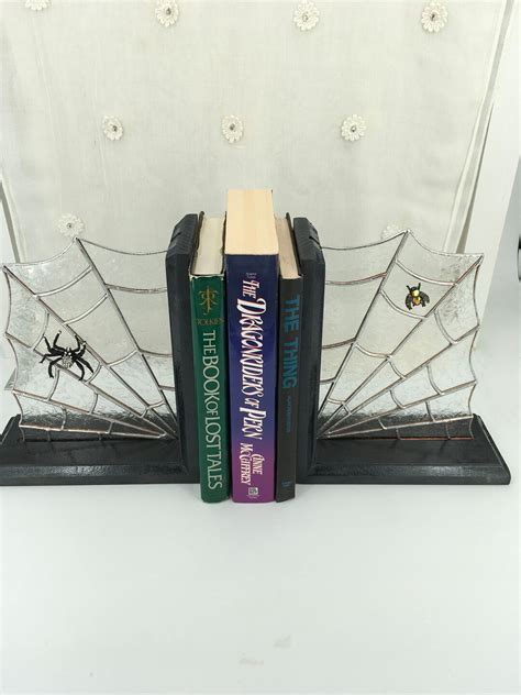 Spider Web Stained Glass Bookends Etsy