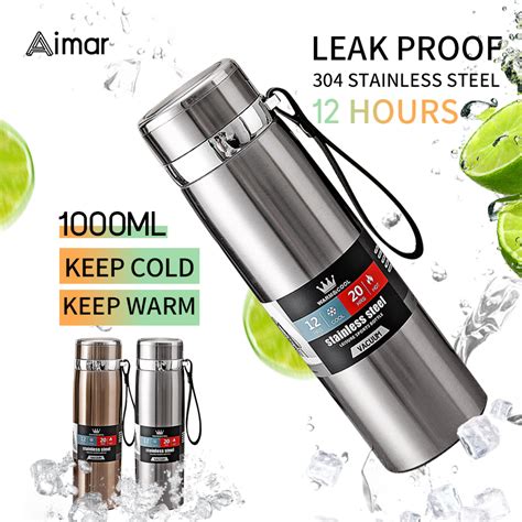 Tumbler Hot And Cold Insulation Cup Vacuum Thermos Water Bottle Portable Stainless Steel Aqua