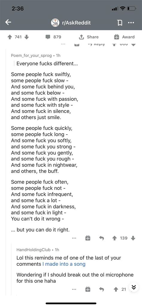 When Asked What You SHOULD Say After Sex R Poem For Your Sprog